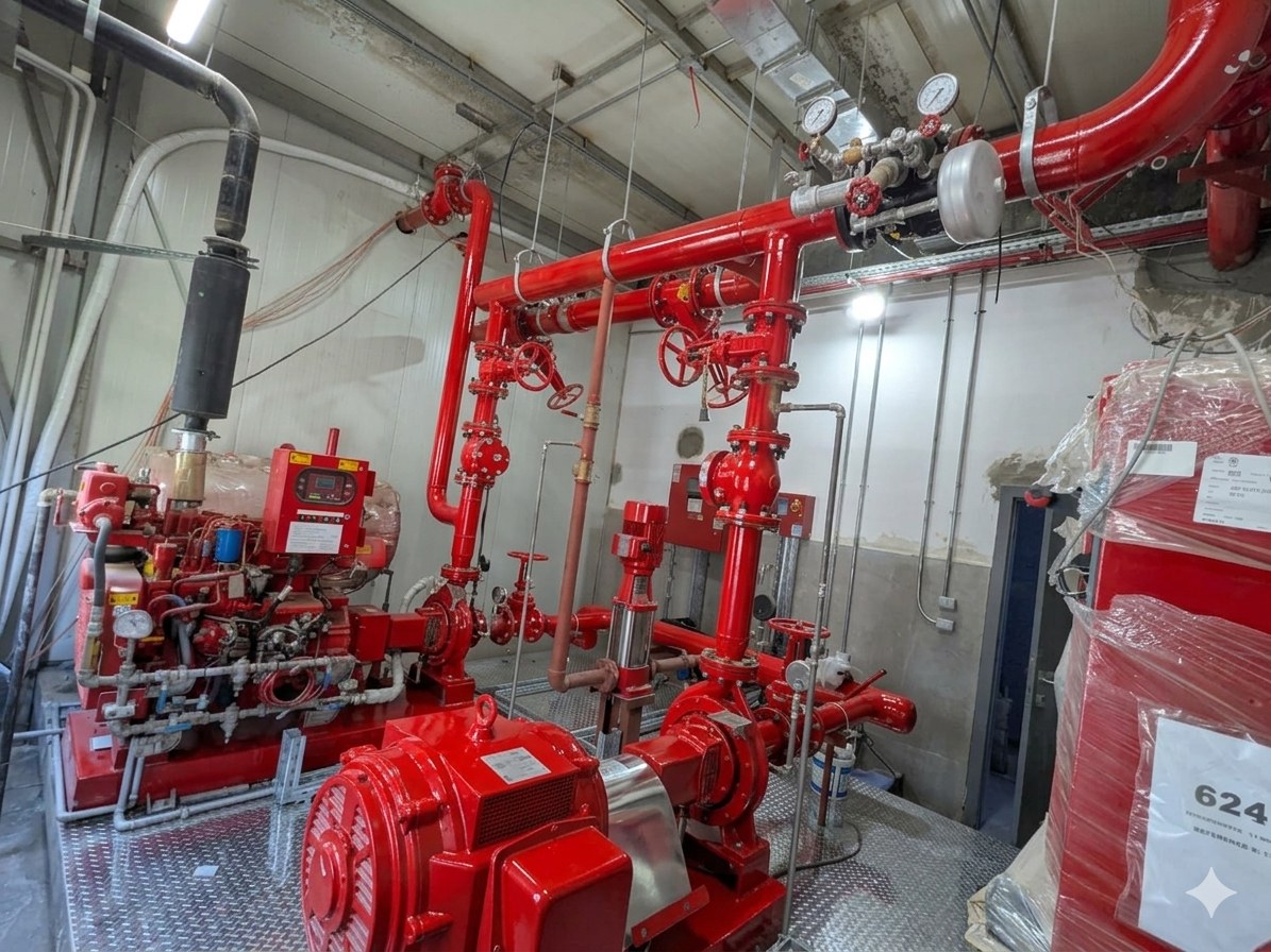 Fire pump room — completed fire fighting plant