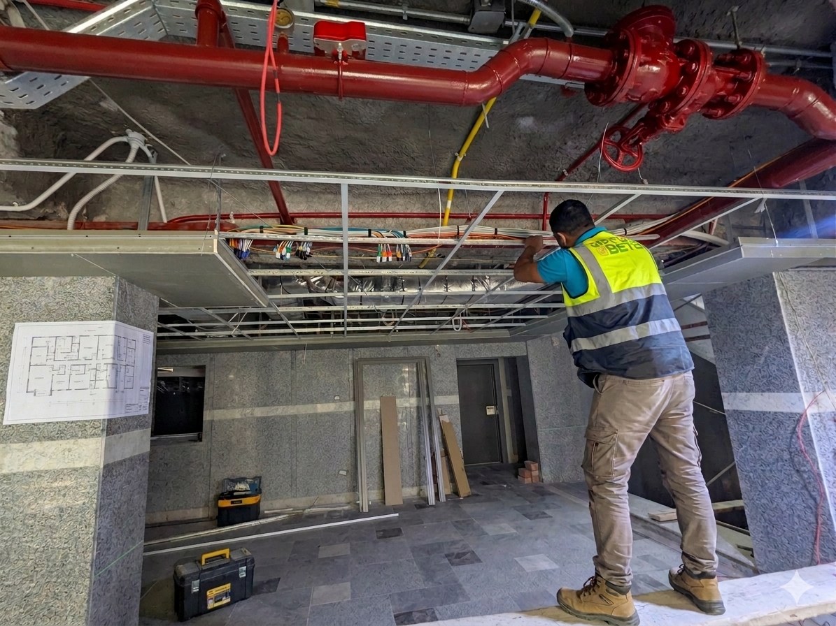 MEP installation & suspended ceiling grid