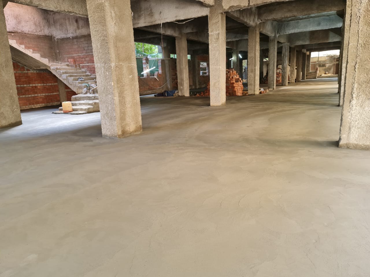 Completed concrete slab & columns
