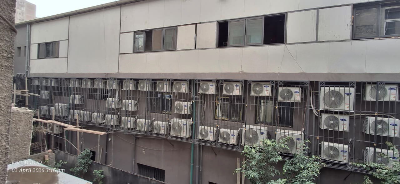 HVAC condensing units — rear elevation